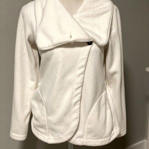 Women’s long sleeve white fleece
